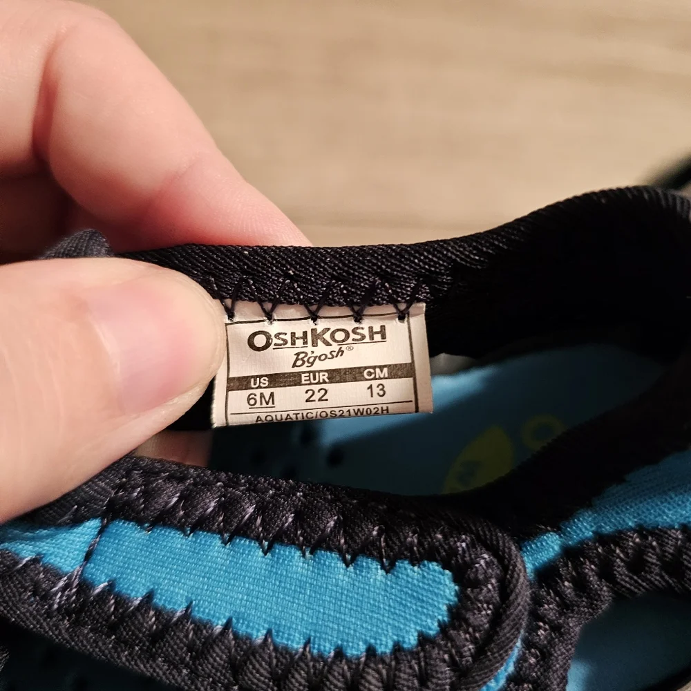 Osh Kosh Machine Washable Blue Baby Sandals with UPF Protection